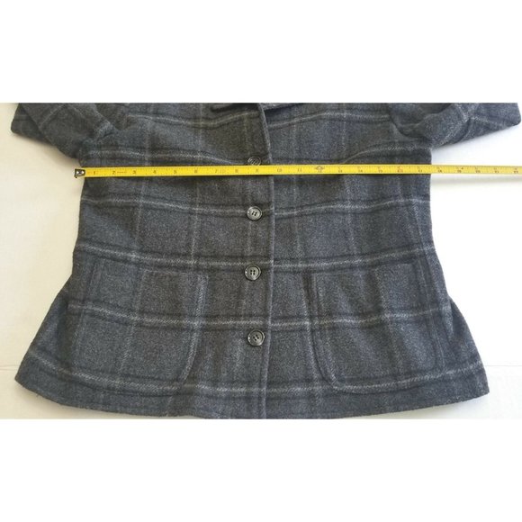 Harris Wallace Jacket Blazer Womens Sz Small Plaid Gray Wool Blend Button Up - Picture 4 of 12
